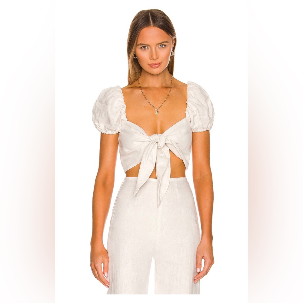 Faithfull the Brand Eva Top in Plain Egg Shell - M